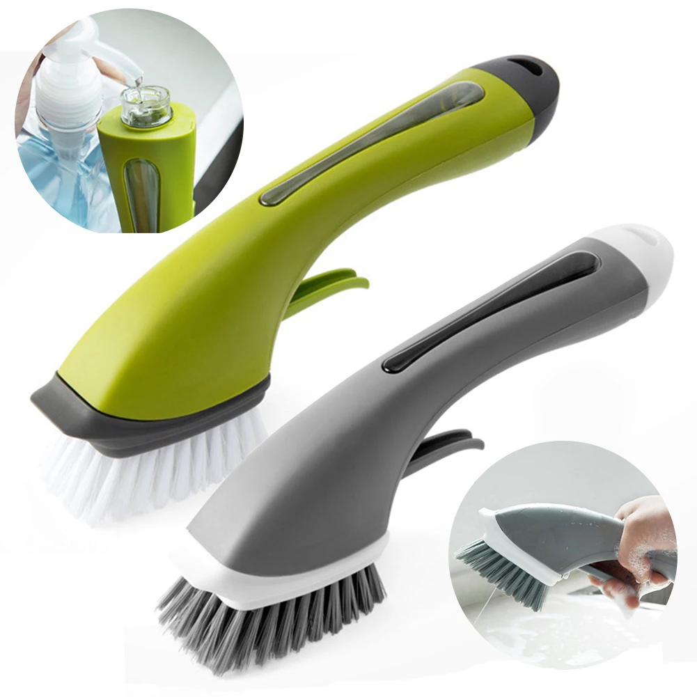 Cleaning Brush Floor Multifunctional Kitchen Washing Automatic Liquid Non-Slip Sink Scouring Long Handle