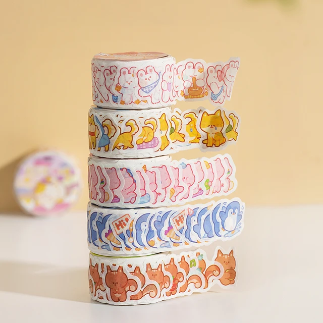 1pc Cute Cat Washi Tape 15mm X 5m Cartoon Paper Adhesive Marker Tapes Album  Diary Decoration