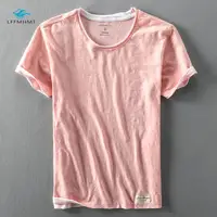 Hommes été marque de mode japon Style bambou coton couleur unie à manches courtes T-shirt mâle décontracté Simple mince blanc T-shirt t-shirts 2