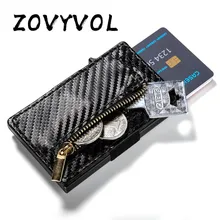 Zovyvol 2021 nova chegada titular do cartão de crédito negócios couro do plutônio caixa única carteira cartão caso rfid bloqueio bolsas