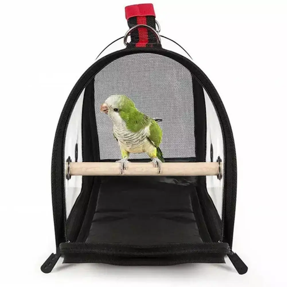 Single Shoulder Bag PVC Transparent Cage for Pet Bird Parrot Outdoor Travel Carriers Accessories