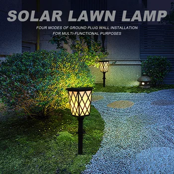 

LED Post Light Pathway Rustproof Garden Decor Solar Powered Patio Landscape Intelligent Walkways Outdoor Waterproof Auto On Off