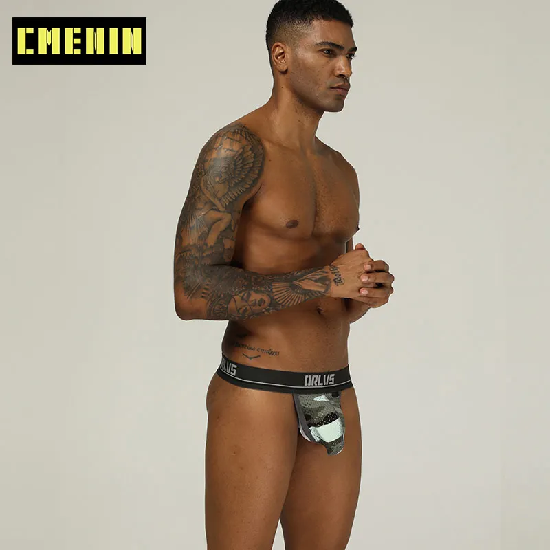 Мужские камуфляжные стринги OR190 сетчатые Трусы-стринги для геев сексуальное