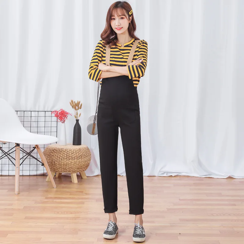 

Pregnant Women Suspender Pants Autumn Clothing Fashion Models 2019 New Style Korean-style Spring And Autumn Nursing Trousers Loo