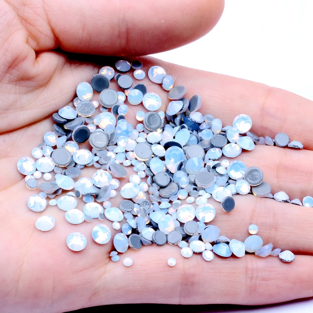 Стразы с белым Опалом С Плоской Задней поверхностью стразы утюгом стеклянные