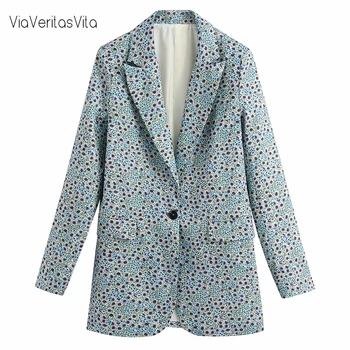

Womens New Floral Blazer with pockets long sleeve Summer Notched Casual Jacket Coat zoravicky chic Blaser Mujer 2020