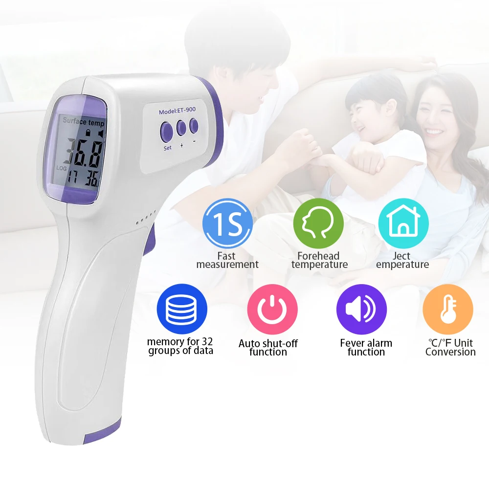 

ET-900 Handheld Professional Electronic Forehead Thermometer High Precision Digital Infrared Fever Reminder Thermometer
