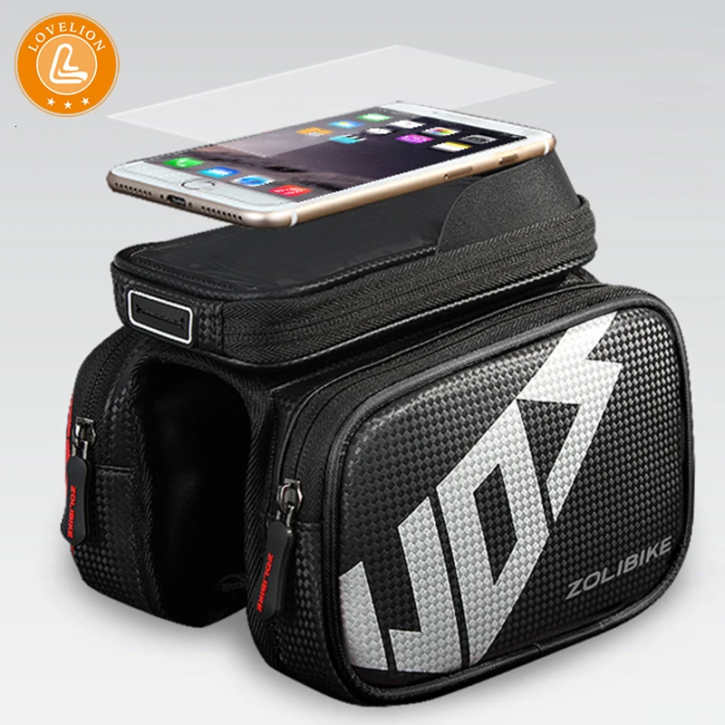 

LOVELION Rainproof Bicycle Bag Frame Front Top Tube Cycling Bag 6.2 Inch Phone Case Touch Screen Bike Bag Accessories