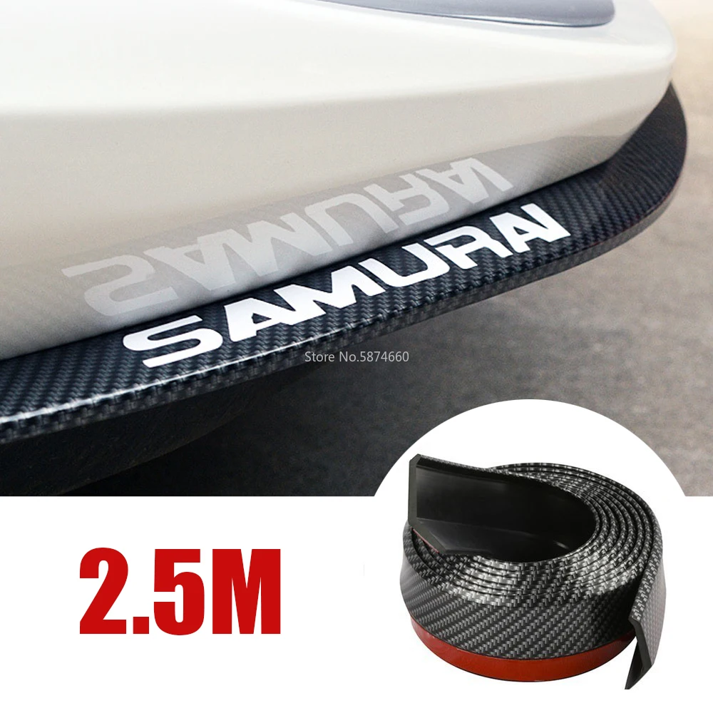 

Car Universal Front Bumper Lip Carbon Fiber Rubber Splitter Chin Spoiler side Skirt Rubber Anti Scratch Protector Body Kit Trim
