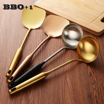 

2 Pcs/Set Stainless Steel Ladle Spoon Kitchen helpers Big Soup Long Handled Soup Turner Cooking Tool Set Accessories Gadgets