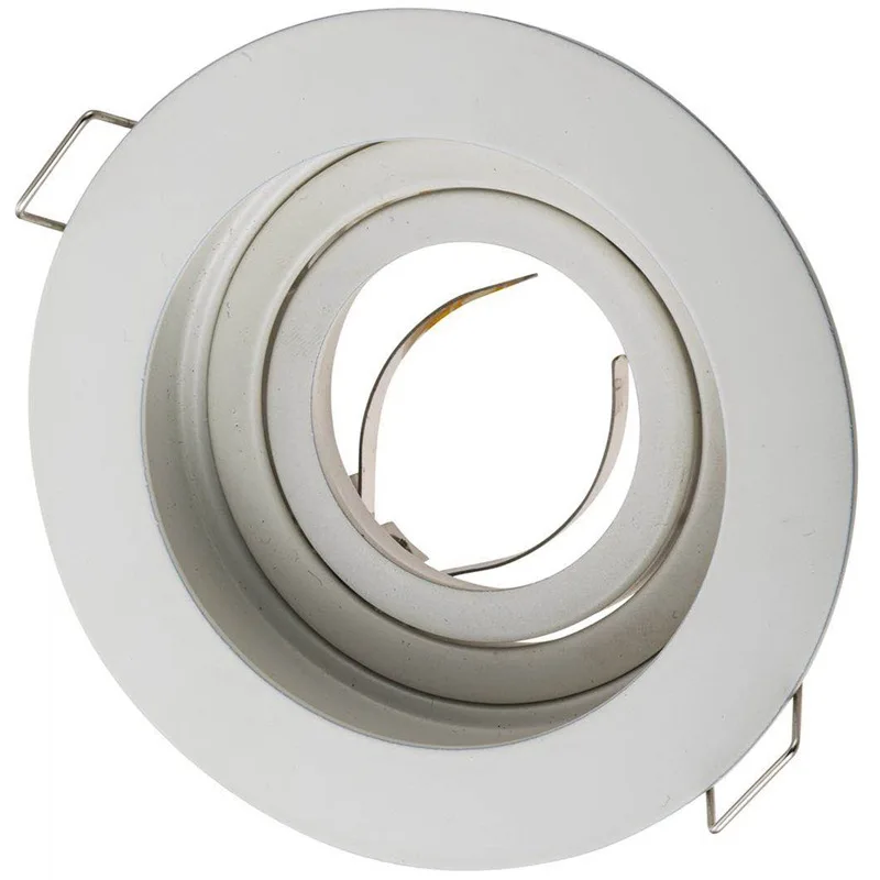 Circle Adjustable MR16 Holder GU10 Lamp Bracket LED Shot Cup Noodles Ring outside Diameter 100mm Hole 90 Mm White