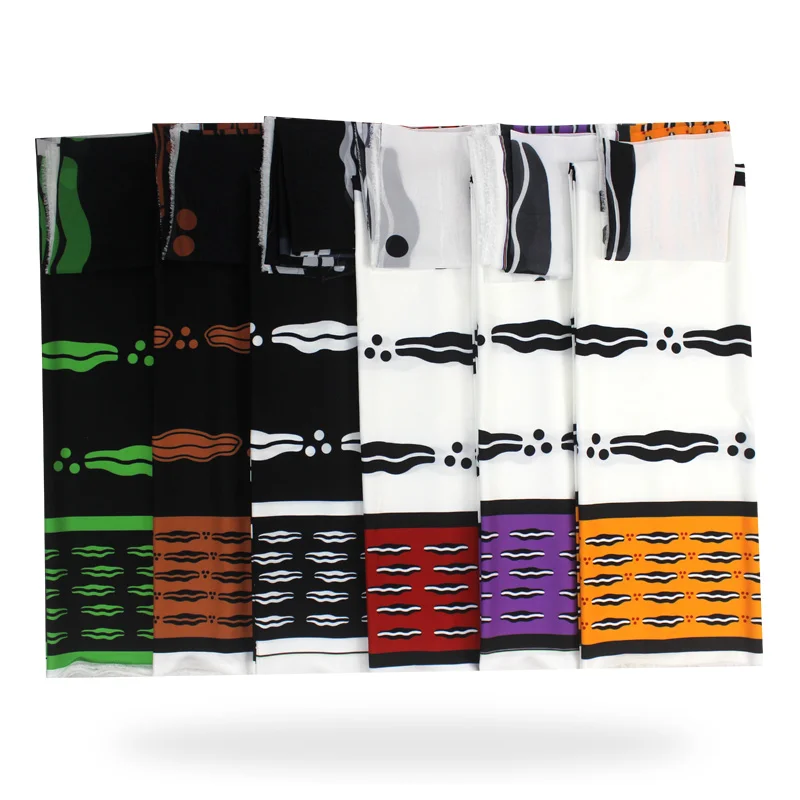 Новинка! Лучшее качество ИМИТИРОВАННАЯ шелковая ткань с цифровым печатным рисунком нигерийский Анкара Африканский Воск узор 4+ 2 ярдов белый и красный шелк