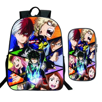

Beautiful Boku No Hero Academia Fashion Casual Backpack School Rucksack Cool Pattern School Ruckback with Cute Pencil Case