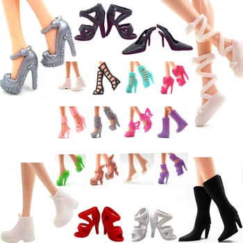 

NK Newest Doll Shoes Noble High Heel Fashion Sandals Colorful Boots For Barbie Doll Accessories High Quality Baby DIY Toys JJ
