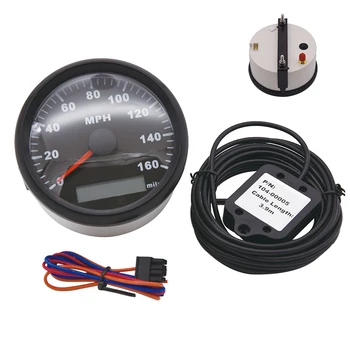 

85mm GPS Speedometer Gauge 0-160 MPH Odometer for Car Truck Motorcycle Tractor Marine ATV With Red Backlight 12V 24V Waterproof