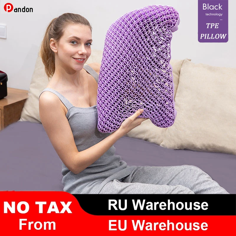 Neck Message Bed Pillow Cool Tpe High Elasticity Orthopedic Shoulder