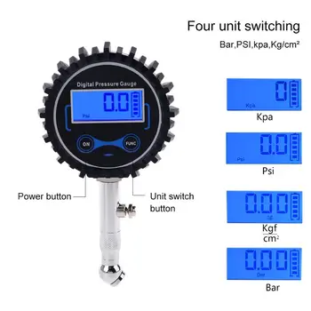 

Digital 360° Quick Test Vehicle Tyre Tire Pressure Gauge 3-200 PSI Heavy Duty 2-1/2" Dial Car Motor Bike Tire Air Gauge