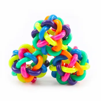 

Colorful Bell bian zhi qiu Dog Toy Dogs and Cats Bite Resistant Molar Elastic Ball Pet Toy Ball