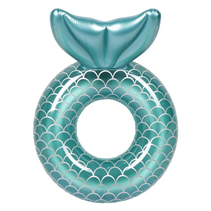 

Factory Customizable PVC Inflatable Mermaid Swim Ring Water Wing Life Ring Adult Children Water Swimming Tube Floating Row