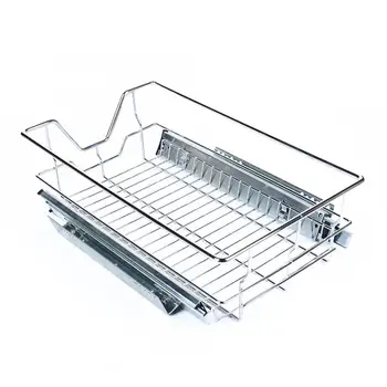 

Drainer Kitchen Sliding Cabinet Organizer,Pull Out Chrome Wire Storage Basket Drawer Kitchen Cabinets