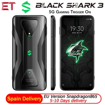 

Spain Delivery EU Version Xiaomi Black Shark 3 5G Mobile Phone 6.67" 8GB 128GB Snapdragon865 64MP 4720mAh OTA Update Android10