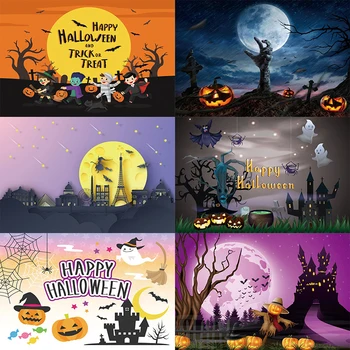 

Scary Halloween Night Theme Party Backdrop Decoration Wall Sticker Poster Studio Photography Background Props