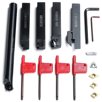 

5Pcs 16MM Shank Turning Holder Tool Set with Blade Wrench for Bench Lathe & CNC Turning Tool