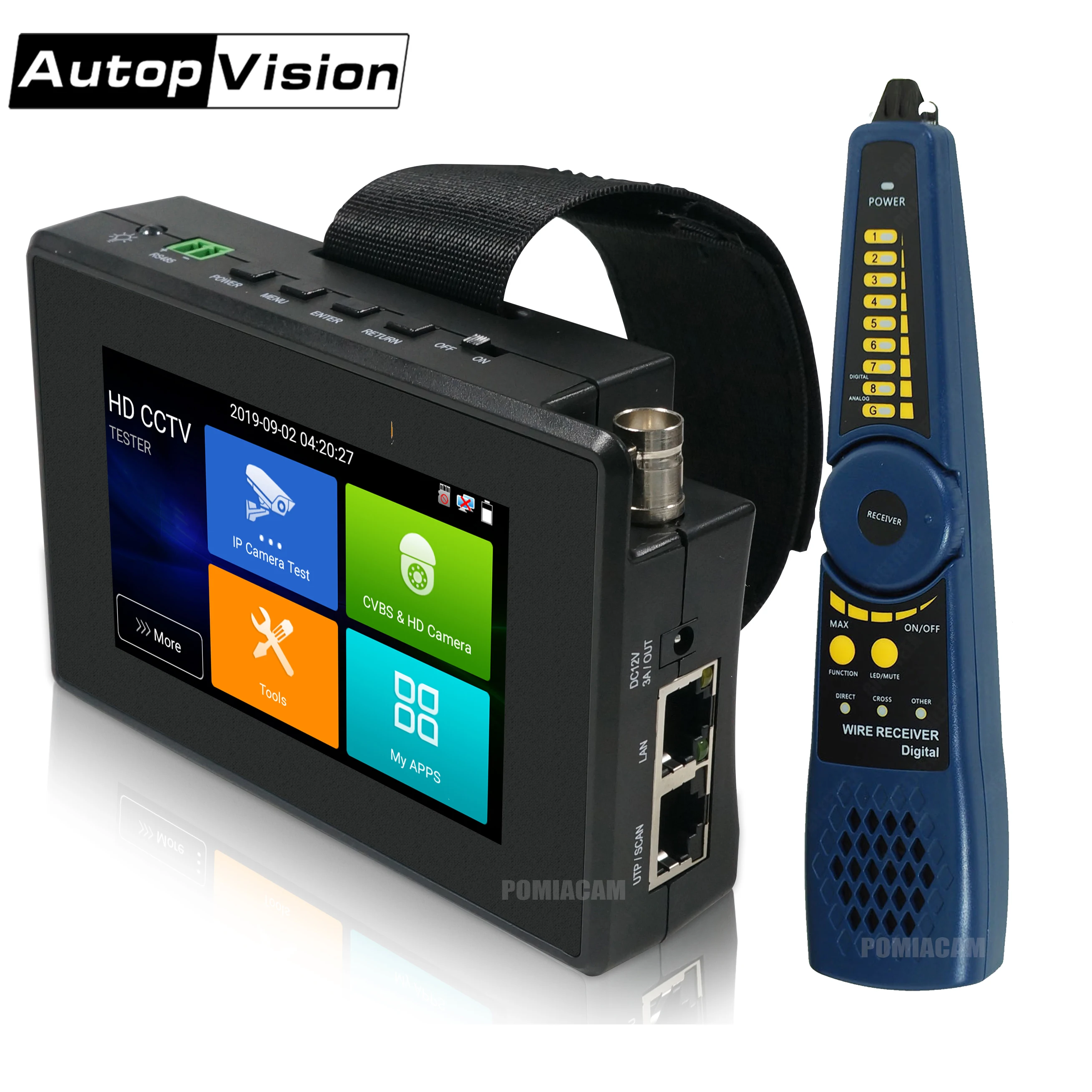 Тестер для камер 4K H265 8 Мп AHD TVI CVI CVBS PTZ контроль Быстрый тестер с портом ONVIF IPC