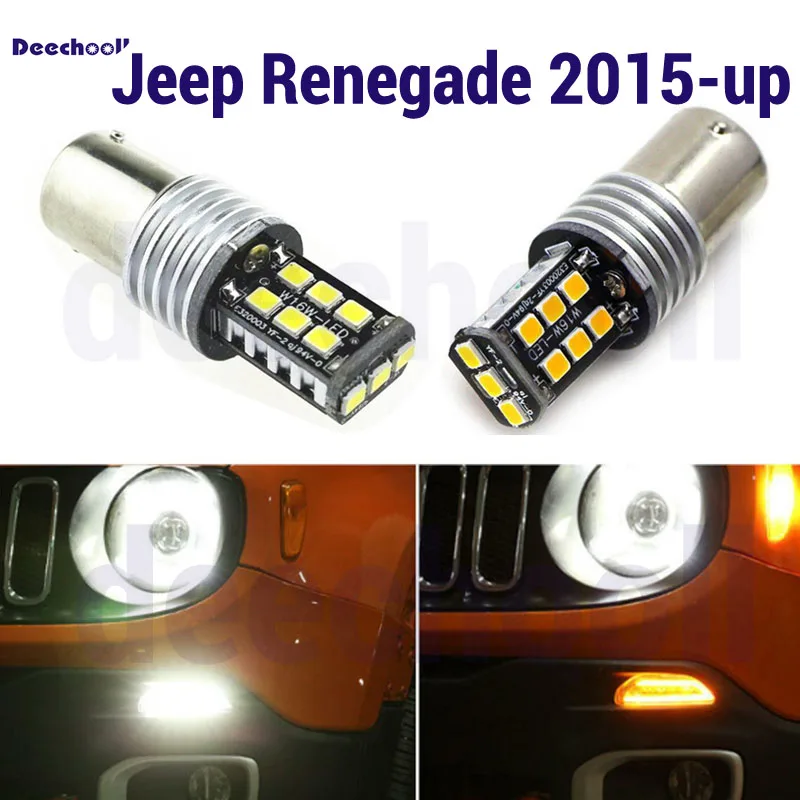 Deechooll 2 x чисто белый и янтарный светодиодный дневные ходовые огни лампы для Jeep