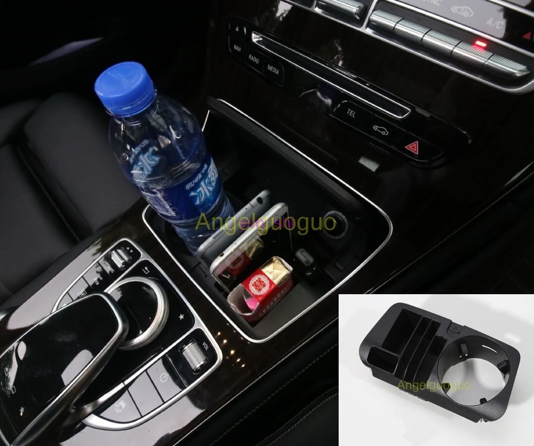 Multifunction Car Central Storage Box Cup Holder Car-styling For Mercedes Benz C class W205 GLC W253 C200 GLC260 etc Accessories