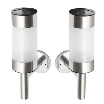 

LED Lighting Easy Install With Screws Solar Powered Stainless Steel Lawn Practical Home Garden Durable Bright Wall Lamp