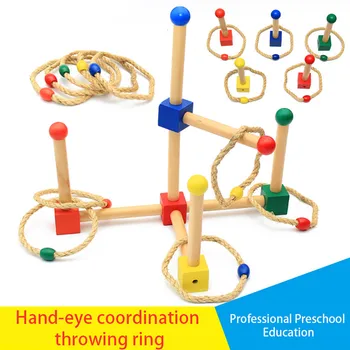 

Kids Outdoor Ring Toss Quoits Sport Toys Funny Garden Hoop Rope Ring Tossing Game Early Educational Toy Set For Children Gifts