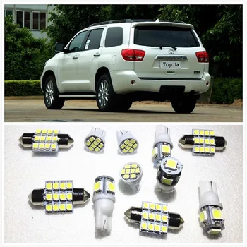

11 set White LED Lights Interior Package 10 & 31mm Map Dome For Toyota Sequoia 4Runner Avalon Celica Avanza Camry1990-2019