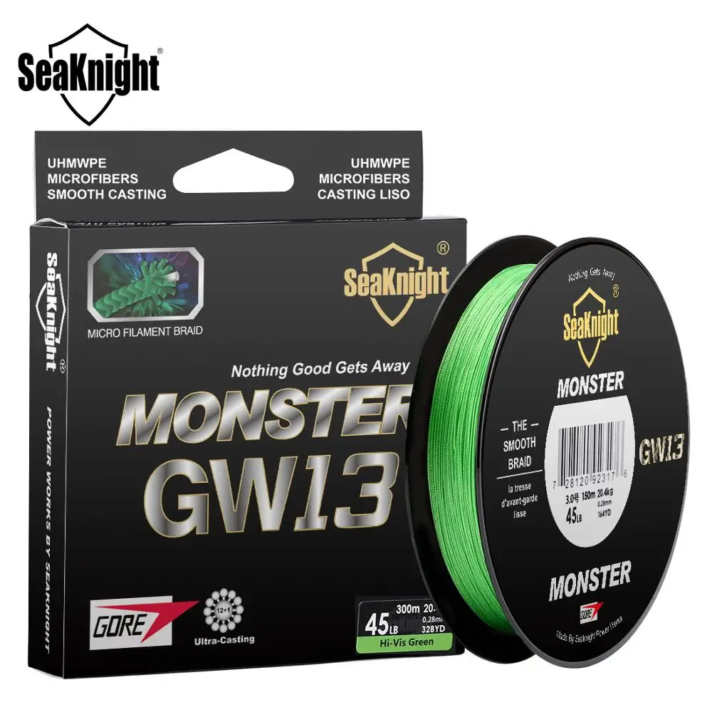 SeaKnight MS серия GW13 13 прядей леска 300 м 150 многонитевая PE 12 + 1 GTX Морская Рыбалка снасти