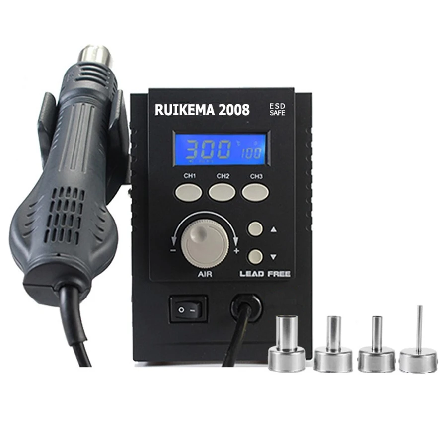 

RUIKEMA 2008 110V 220V Hot Air BGA Rework Station Lead Free Intelligent Digital Soldering Station for Phone SMD BGA Repair