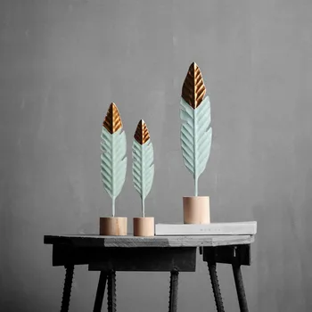 

Hot Sale Nordic Style Minimalist Creative Iron Feather Sculpture Living Room Bedroom Decoration Feather Ornaments/Statue