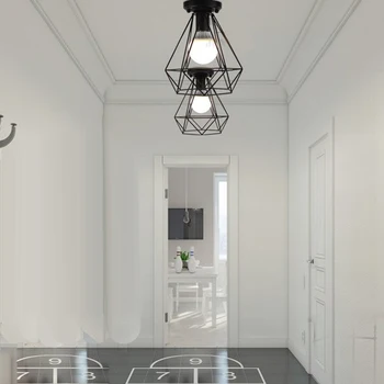 

Old Fashion Metal Diamond Retro Aisle Pendant Ceiling Light Cage Lamp Shade E27