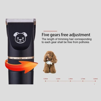 

USB Rechargeable Low-noise Pet Hair Trimmer Intelligent Pet Cat And Dog Electric Clipper Shaver K5 Smart Package Pet Grooming