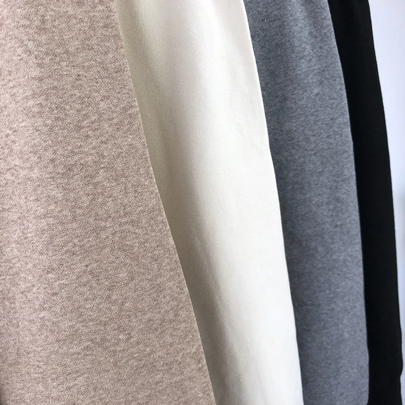 Aachoae 2020 Autumn Winter Knitted Pants Women Elastic Waist Drawstring Trousers Long Pencil Pants With Pockets Ladies Bottoms