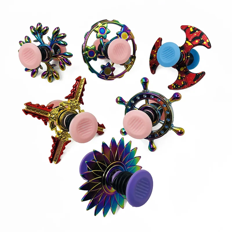 

Cross Border Hot Selling Elasticity Spring Bounce Fidget Spinner Creative Colorful Alloy Decompression Vent Bounce Hand Spinner