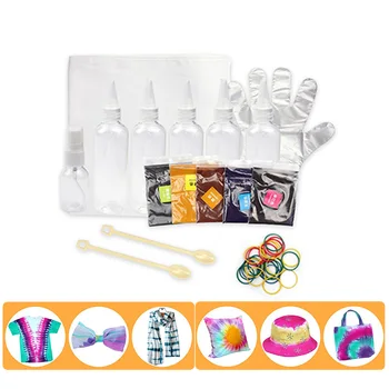 

DIY Tie-Dye Kit Clothing Graffiti Dye Rainbow Color Handmade for Fabric Textile Craft Tools Non-Toxic 5Colors Pigment Set