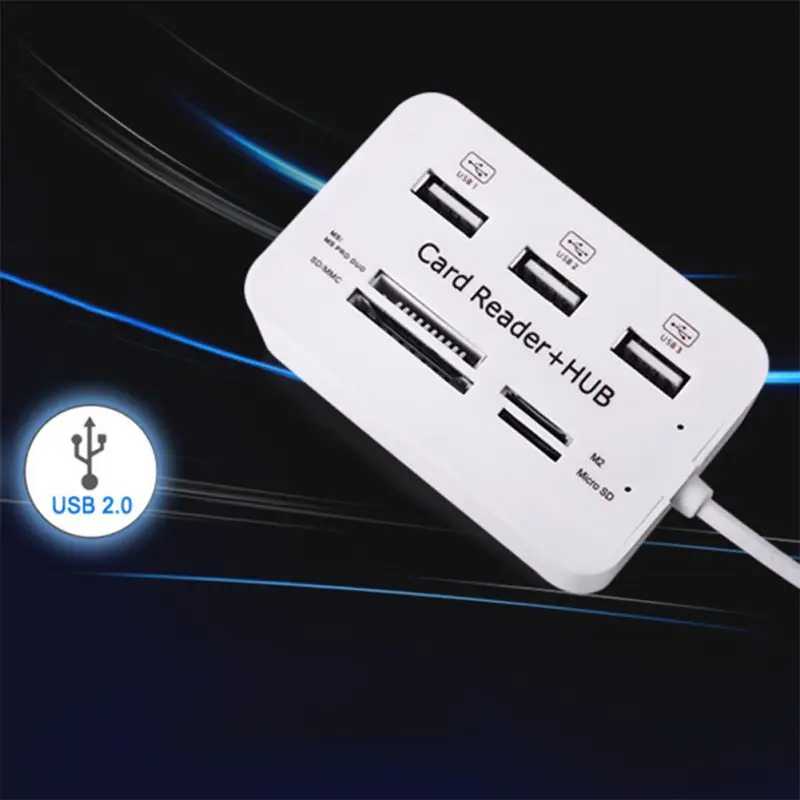 Удобный многофункциональный usb-концентратор 3 порта USB Передача данных MS/M2/SD/MMC/TF концентратор-картридер станция