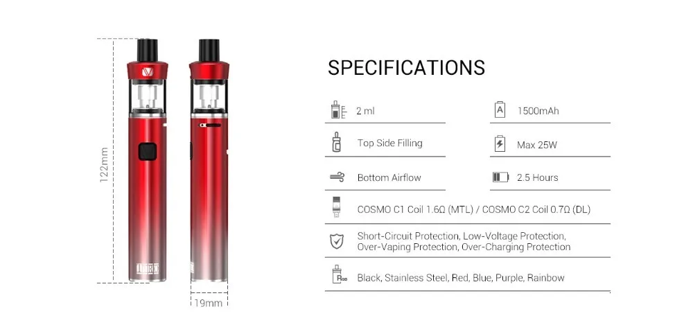 Vape kit 50 Вт испаритель 1500 мАч VivaKita Fusion kit электронная сигарета vape mod 0,25 Ом встроенный испаритель дропшиппинг