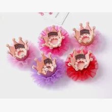 Прекрасный кружевной Корона Роза медведь декоративные аксессуары с зажим для волос с жемчугом корона принцессы