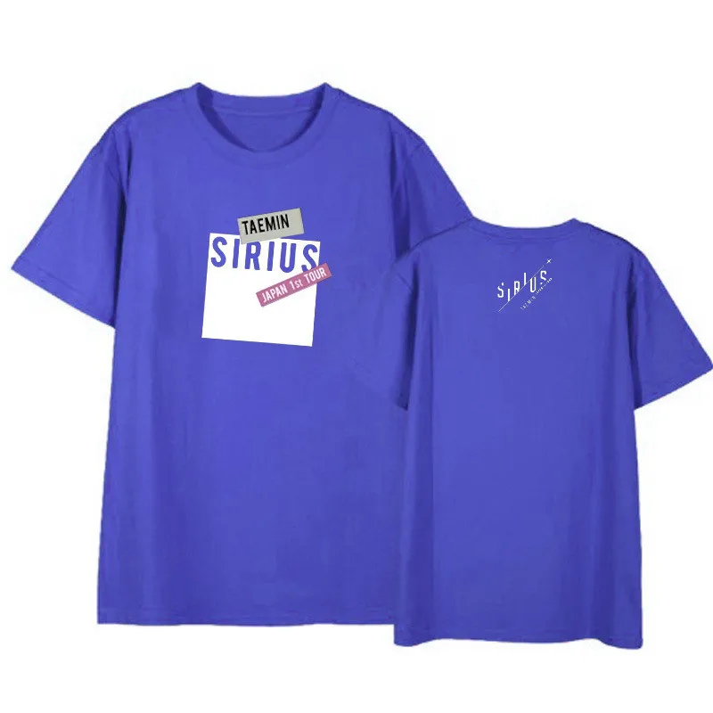 Navy Blue KPOP SHINee Taemin Japan 1st TOUR SIRIUS Album Свободная рубашка футболка Топы с короткими рукавами футболка DX846 - Цвет: Navy Blue