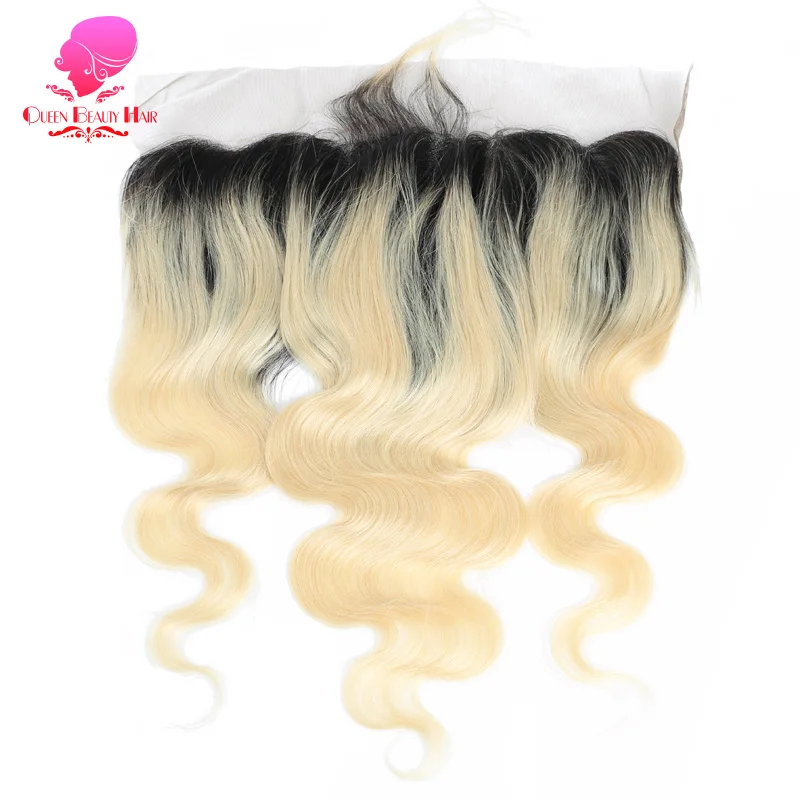 QUEEN BEAUTY 13x6 фронтальная часть шнурка Омбре блонд 1B 613 объемная волна бразильские