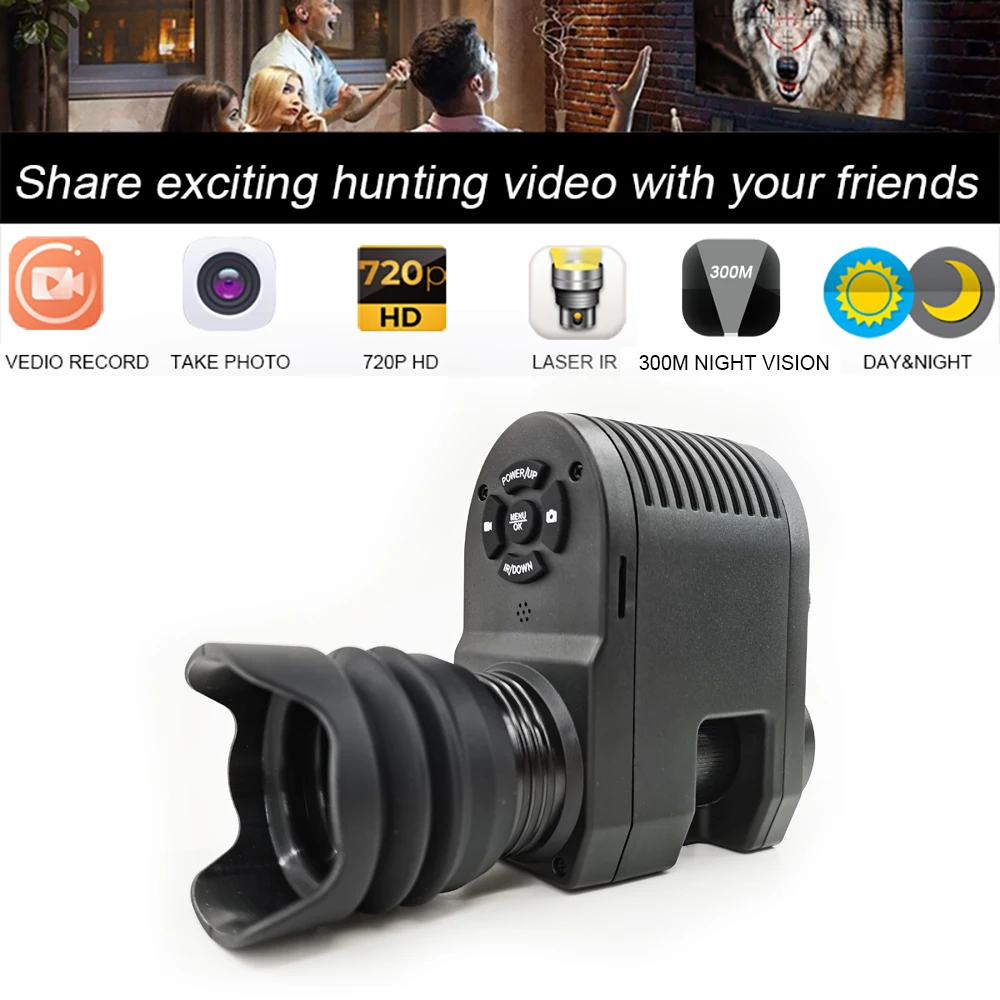 Megaorei 3 Optical Night Sight Telescope Hunting Night Vision Rifle Scope HD720P Video Record Hunting Camera with laser IR