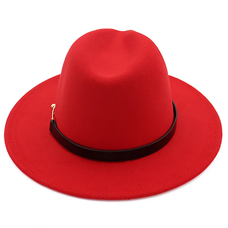 Женская Фетровая Шляпа Fedora, зимние шляпы с широкими полями, осенняя мода, женская шляпа из имитации шерсти, мужская фетровая шляпа