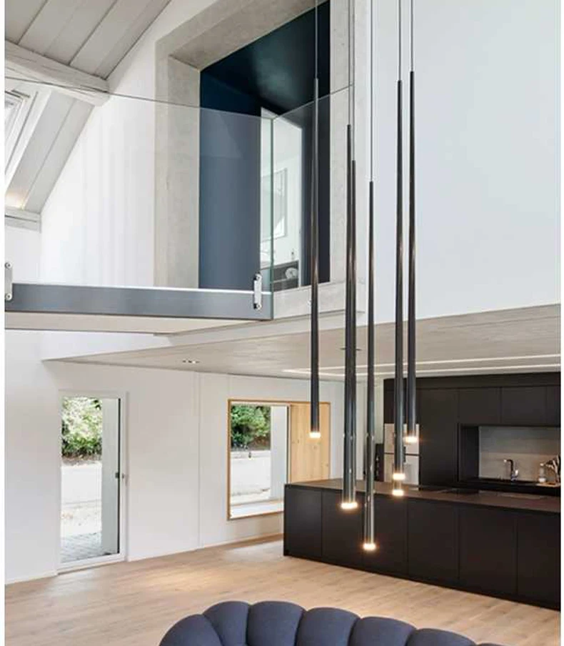 Sala de Jantar Luz da Escada Longo Downlight Lustre Individual Criatividade Moderna Cozinha Barra Led 7 Luzes de pendentes