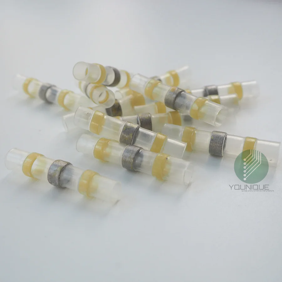 

AWG 12-10 Yellow Waterproof Heat Shrink Solder Sleeves Wire Crimp Butt Terminal Cable Connectors Terminator Electrical Connector